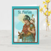 St. Florian mit Eimer (Clear Skies; M 019) Karte (Gelbe Blume)