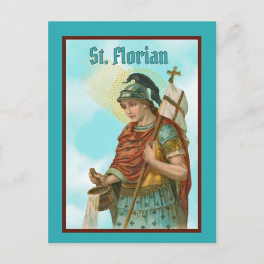 St. Florian mit Eimer (Clear Skies; M 019) Postc Postkarte (Vorderseite)