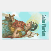 St. Florian mit Eimer (Clear Skies; M 019) Rechteckiger Aufkleber (Vorderseite)