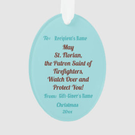 St Florian mit Eimer (Clear Skies; M 19) Acryl Ornament
