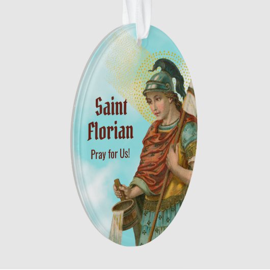 St Florian mit Eimer (Clear Skies; M 19) Acryl Ornament (Vorderseite)