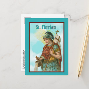 St. Florian mit Eimer (Klarer Himmel; M 019) Postk Postkarte