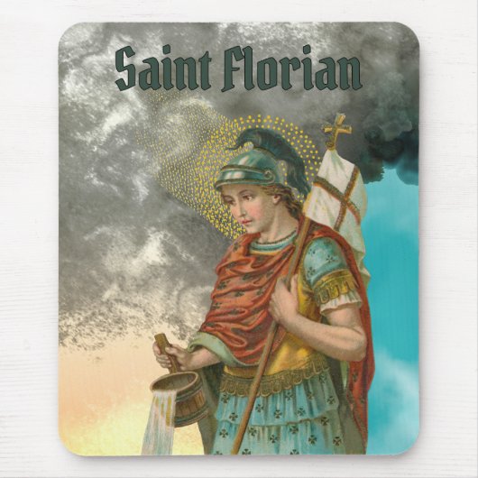 St. Florian mit Eimer (Rauch; M 019) Mousepad (Vorne)