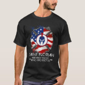 St Florian Schutzheilige der Feuerwehr USA Kathol T-Shirt (Vorderseite)