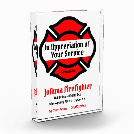 St. Florian's Cross Service Recognition Fotoblock (Links)