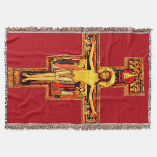 St Frances of Assisi San Damiano Crucifix Blanket Decke (Vorderseite)