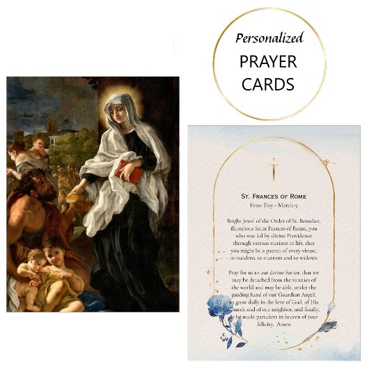 St. Frances of Rome Catholic Prayer Card Platzkarte