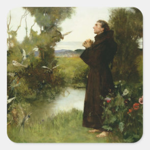 St Francis, 1898 (Öl auf Leinwand) Quadratischer Aufkleber