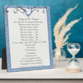 St. Francis Assisi Einfaches Gebet für den Frieden Fotoplatte (Seite)