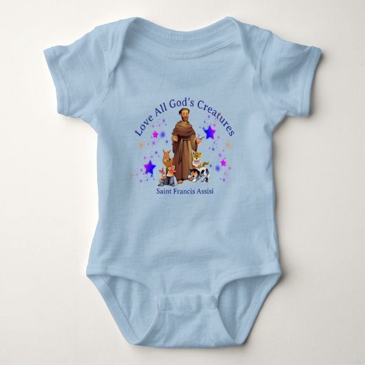 St. Francis Assisi Liebe Alle Wesen Gottes Baby Strampler (Vorderseite)