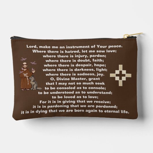 St. Francis Assisi Prayerbook Rosary Zubehörtasche (Rückseite)