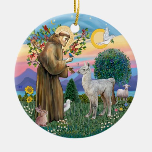 St Francis - Baby Llama Keramikornament (Vorne)