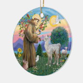 St Francis - Baby Llama Keramikornament (Links)