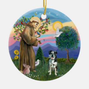 St Francis - Catahoula Leopard Dog Keramik Ornament