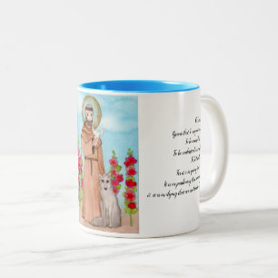 St. Francis Coyote Saint von Assisi Gebet Zweifarbige Tasse