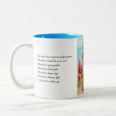 St. Francis Coyote Saint von Assisi Gebet Zweifarbige Tasse (Links)