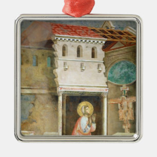 St Francis, das in der Kirche von San betet Ornament Aus Metall