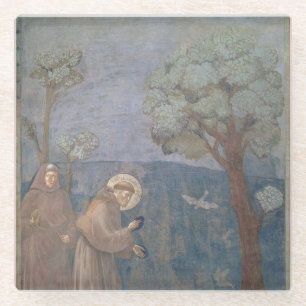 St Francis, das zu den Vögeln, 1297-99 predigt Glasuntersetzer