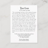 St Francis de Sales auf "IHRER QUER" heiligen Visitenkarte (Rückseite)