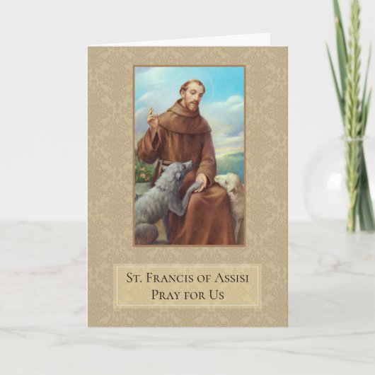 St Francis der Assisi-Gruß-Karte w/prayer Karte (Vorderseite)
