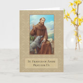St Francis der Assisi-Gruß-Karte w/prayer Karte (Gelbe Blume)