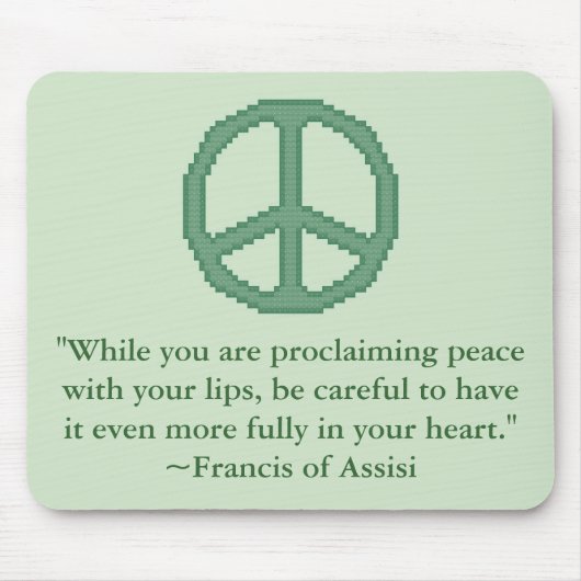 St Francis des Assisi-Friedenszitats Mousepad (Vorne)