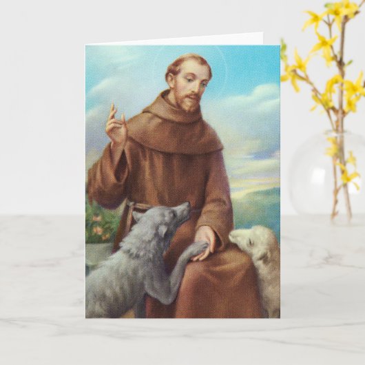 St Francis des Assisi-Tier-Liebhabers Karte (Gelbe Blume)