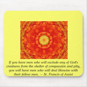 St Francis des Assisitierrechtzitats Mousepad