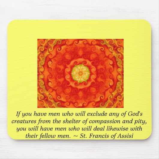 St Francis des Assisitierrechtzitats Mousepad (Vorne)