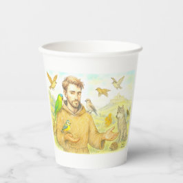 St. Francis - die Predigt für Vögel und Tiere Pappbecher