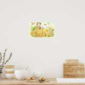 St. Francis - die Predigt für Vögel und Tiere Poster (Küche)