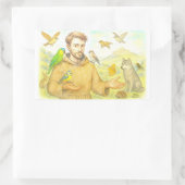 St. Francis - die Predigt für Vögel und Tiere Rechteckiger Aufkleber (Tasche)