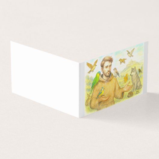 St. Francis - die Predigt für Vögel und Tiere Visitenkarten (Vorderseite)