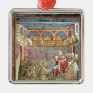 St Francis empfängt Zustimmung Silbernes Ornament