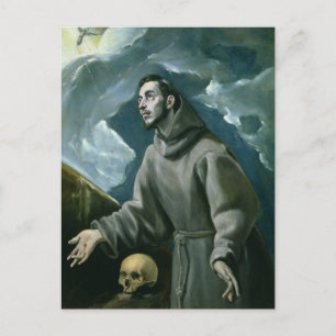 St. Francis erhält die Stigmata (Öl auf Leinwand) Postkarte