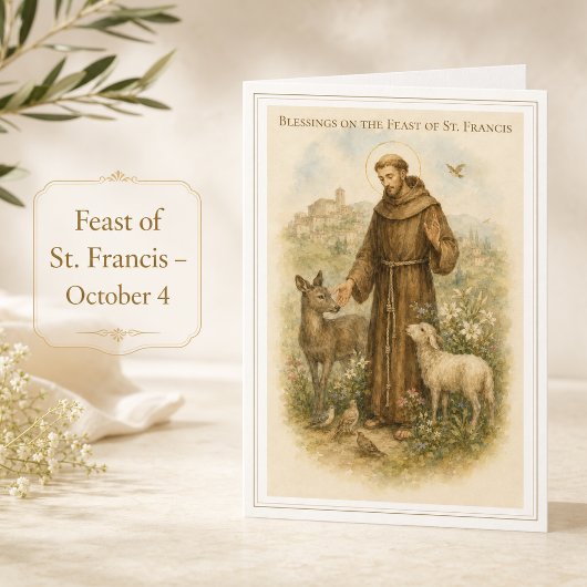 St. Francis Festtagssegen Religiös Karte
