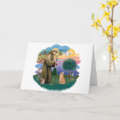 St Francis (ff) - Orange Tabby cat Karte (Gelbe Blume)