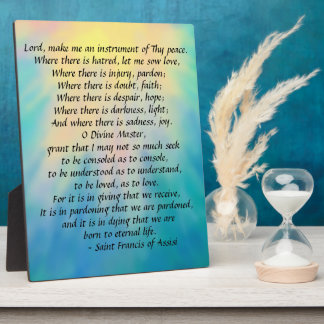 St. Francis' Gebet Fotoplatte