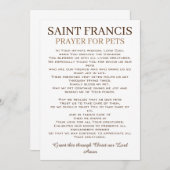 St. Francis Gebet für Haustiere Flachkarte (Vorne/Hinten)