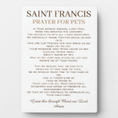 St. Francis Gebet für Haustiere Fotoplatte (Vorderseite)