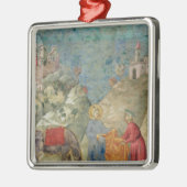 St Francis gibt einem Fremden seinen Mantel Silbernes Ornament (Links)