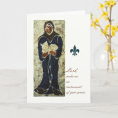 St. Francis Holding a Cat, katholische St. Karte (Gelbe Blume)