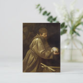 St. Francis im Gebet von Caravaggio Postkarte (Stehend Vorderseite)