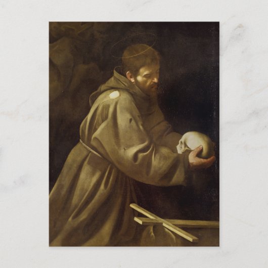 St. Francis im Gebet von Caravaggio Postkarte (Vorderseite)