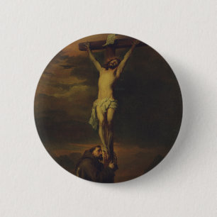 St. Francis Lamenting am Fuß des Kreuzes Button