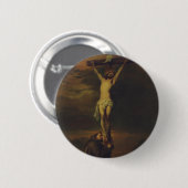 St. Francis Lamenting am Fuß des Kreuzes Button (Vorne & Hinten)