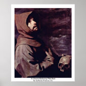 St. Francis Meditating With Skull Poster (Vorne)