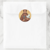 St. Francis mit Dove Runder Aufkleber (Tasche)