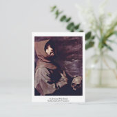 St. Francis mit Schädel von Zurbaran de Francisco Postkarte (Stehend Vorderseite)