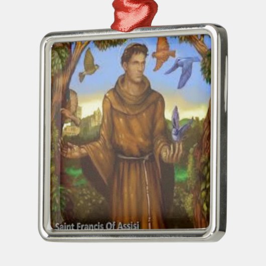 St Francis mit Vögeln, reizender Verzierung oder Silbernes Ornament (Links)